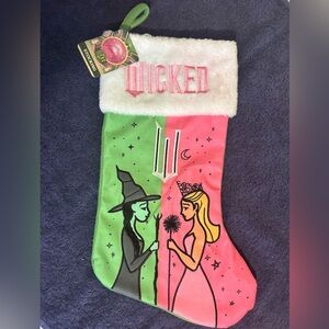NWT Ruz Wicked Christmas Stocking 18” Holiday Witch Pink & Green